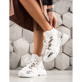 TRENDI Modne tenisice bijela srebro siva 1