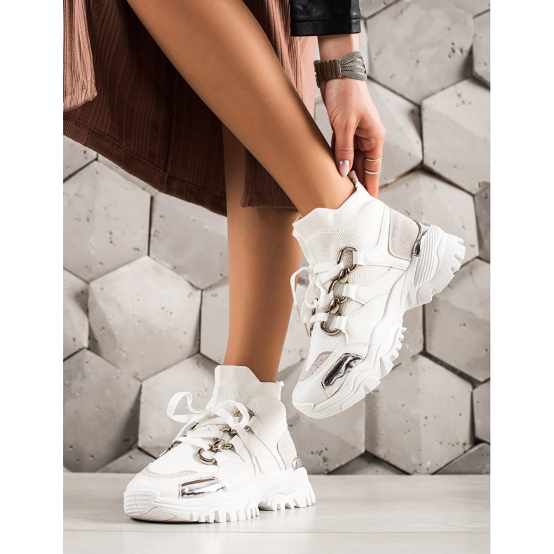 TRENDI Modne tenisice bijela srebro siva 1