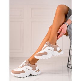 TRENDI Tenisice s mrežom bež bijela 1