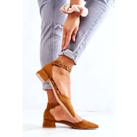 WS1 Suede pumpe od špica Camel Calliope smeđa 1