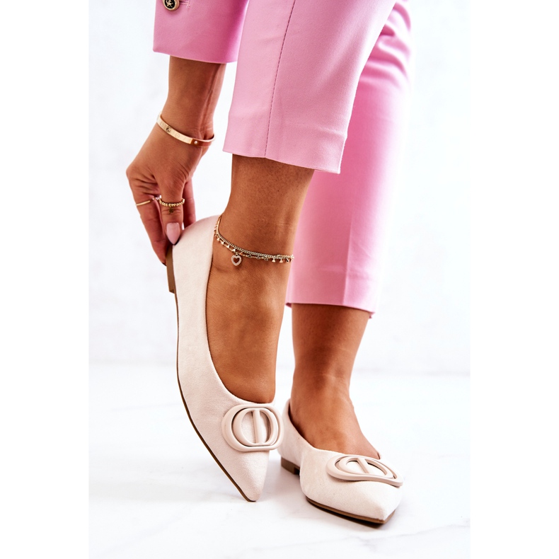 PS1 Suede balerinke u špic svijetlobež Neriso 2