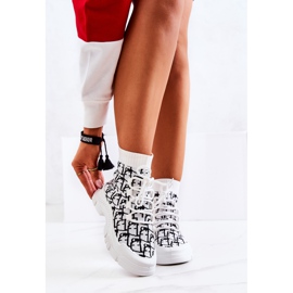 FM1 Crno-bijele sportske čarape Kandice bijela 2