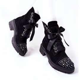 Lewski Shoes Čizme od antilopa Workery Lewski Cipele vezane 3069 Crna 2