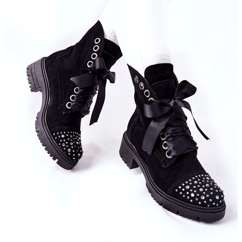 Lewski Shoes Čizme od antilopa Workery Lewski Cipele vezane 3069 Crna crno 2