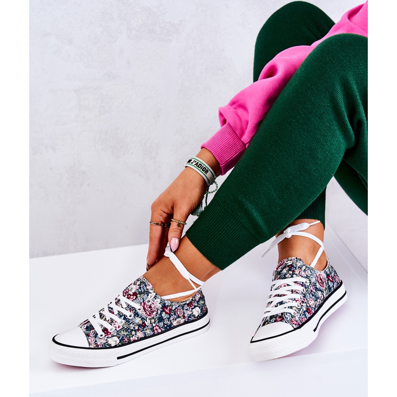 FS2 Niske tenisice sa zelenim cvjetovima Desiree zelena 1