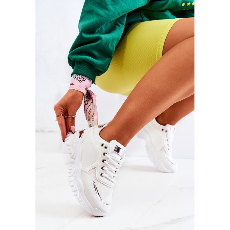 FS2 Tenisice na platformi Bijela Sallie srebro 1