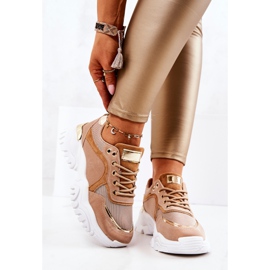 FS2 Tenisice na platformi Brown Sallie bež zlatni 1