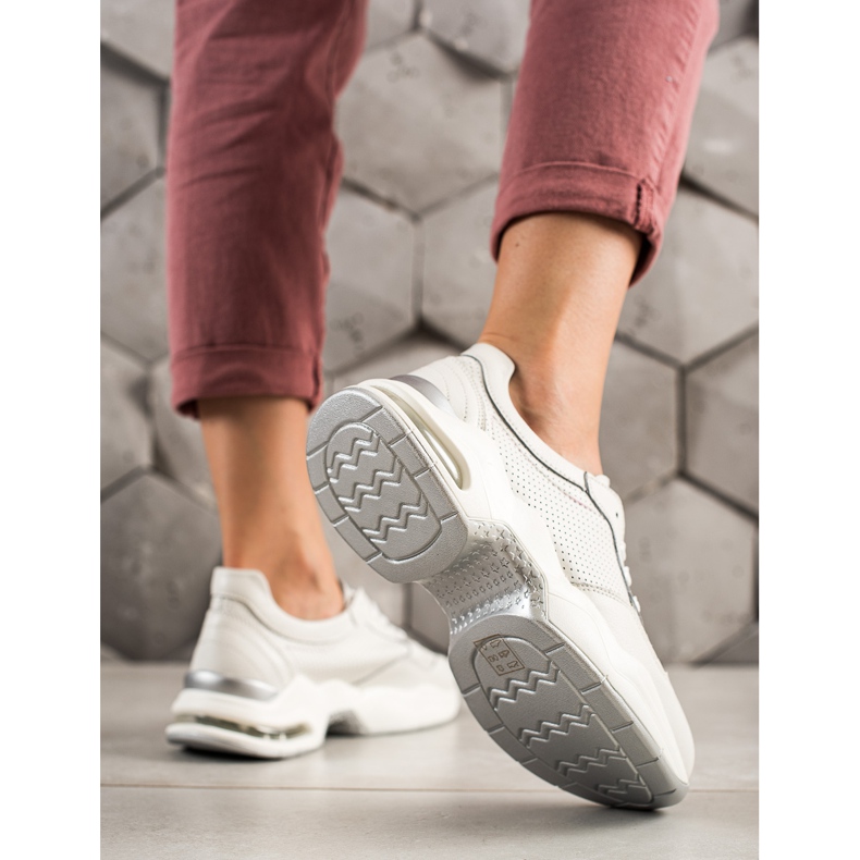 Goodin Ažurne kožne tenisice bijela 2