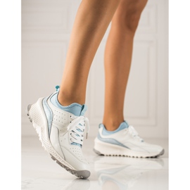 Goodin Elegantne kožne tenisice bijela plava 1