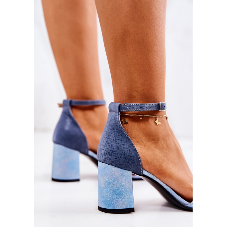 PA2 Kožne sandale na plavom Lorene baru plava 1