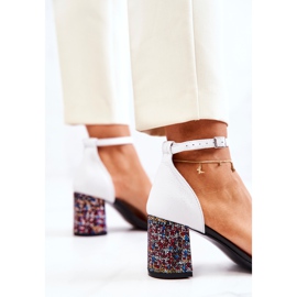 PA2 Kožne sandale na crno-bijelom Lorene baru bijela crna višebojan 1