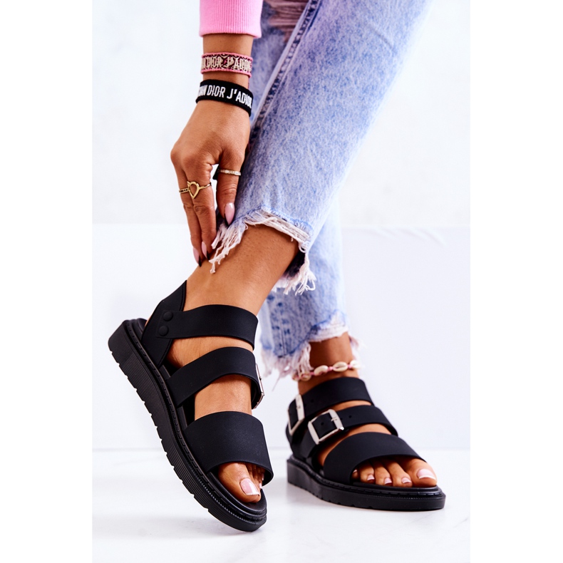 FM1 Crne Reese sandale s kopčom crno 2