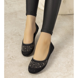 Ružičaste balerinke od čipke s kubičnim cirkonijem na istočnoj strani crna 1