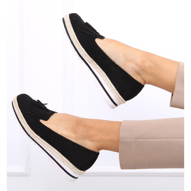 Ženske loaferice, espadrile Hilma Black crno 1