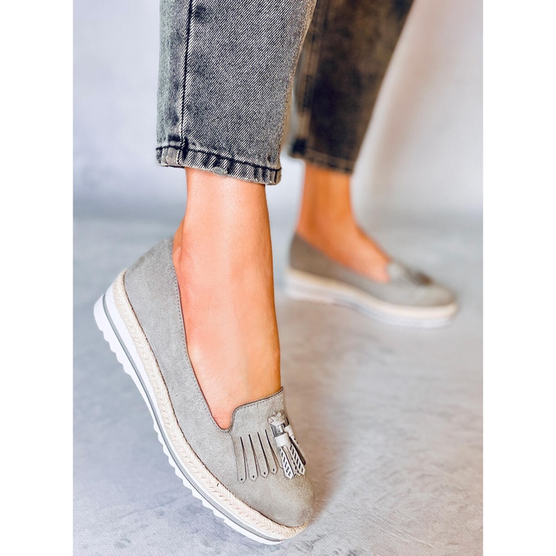 Ženske loaferice i espadrile Hilma Grey siva 2