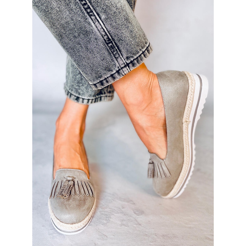 Ženske loaferice i espadrile Hilma Grey siva 1