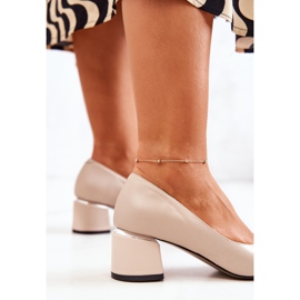 PA2 Kožne cipele na papuče u špic bež boji Marilyn 1