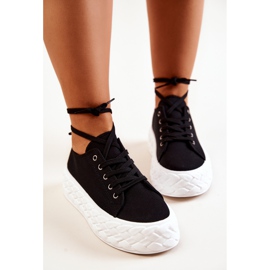 PS1 Tenisice na masivnoj crno-bijeloj platformi Suzane crna 1