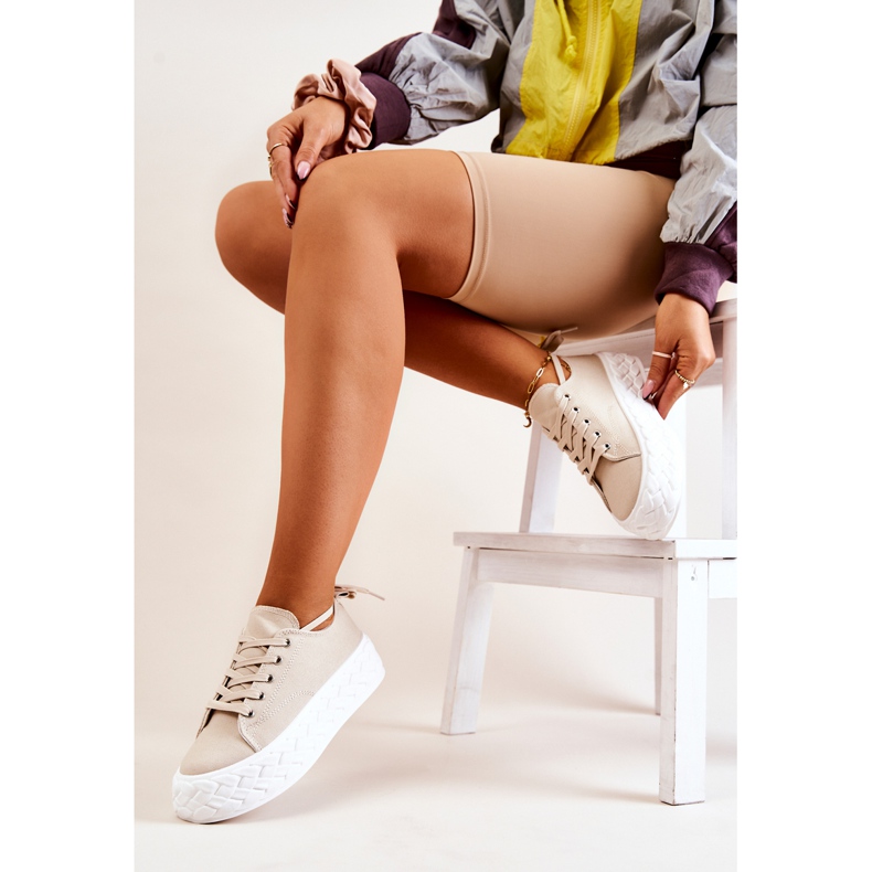 PS1 Tenisice na masivnoj platformi svijetlobež Suzane 1