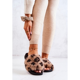PM1 Papuče s krznom, gumeni leopard smeđi Noelle bež smeđa 2