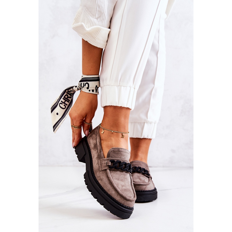 PL5 Mokasine od antilopa La.Fi Grey Sapphira bež siva 2