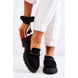 PL5 Suede Loafers Letters La.Fi Black Jenefer crna 2