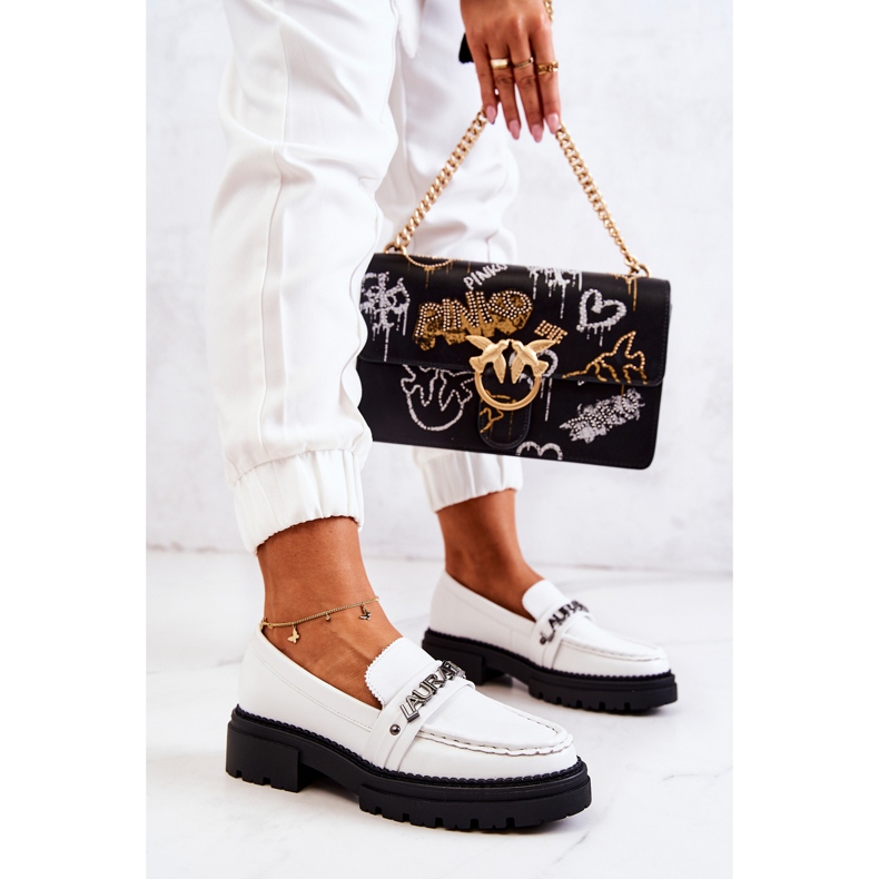 PL5 Kožne mokasinke Letters La.Fi Bijela Jenefer 1