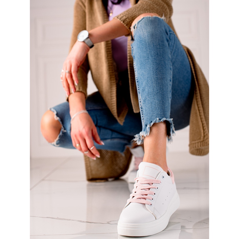 Ideal Shoes Klasične bijele tenisice bijela 1