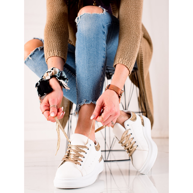 BUONAROTTI Tenisice sa zlatnim umetcima bijela 1