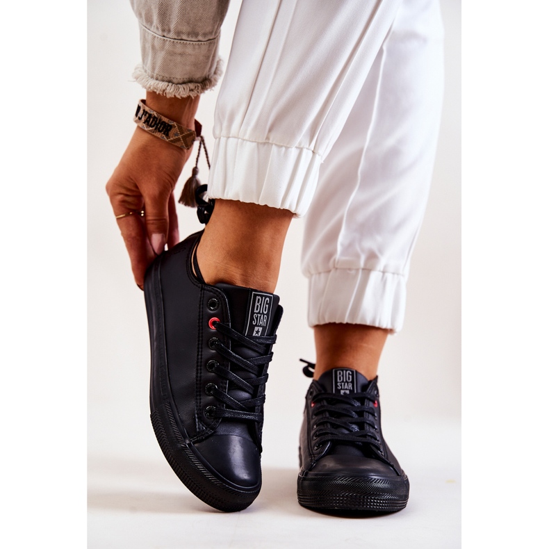 Niske kožne tenisice Big Star JJ274006 crne crna 1