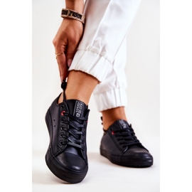 Niske kožne tenisice Big Star JJ274006 crne crna 2