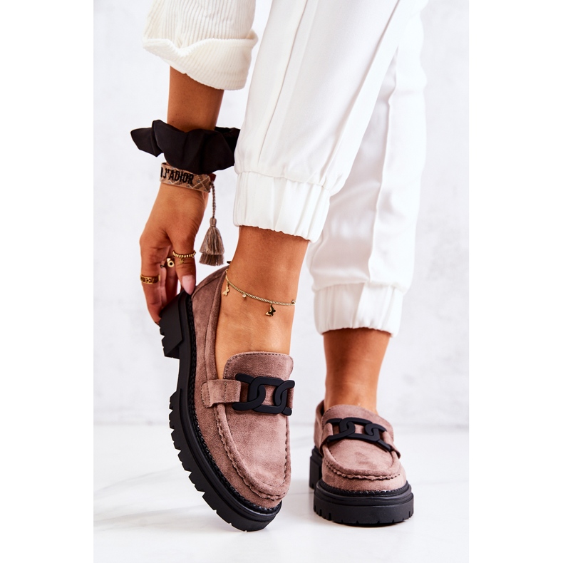 PL5 Suede mokasinke s La.Fi Cappucino Laurene ukrasom smeđa 2