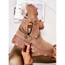 PS1 Radničke čizme od antilopa s prugama Bež Moriah smeđa 1