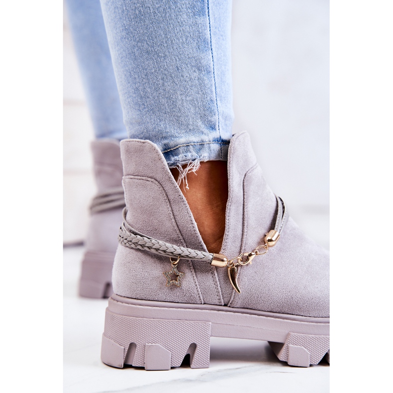 PS1 Radničke čizme od antilopa s prugama Siva Moriah 1