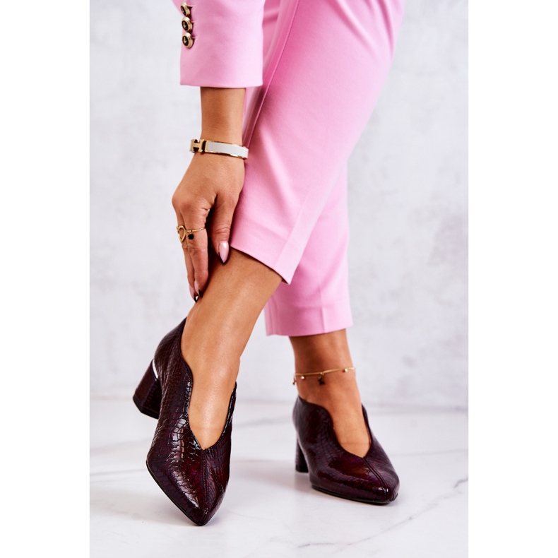 PA2 Kožne cipele od zmijske kože bordo Alissa crvena raznobojna 2
