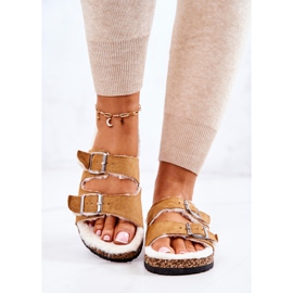 FC2 Tople papuče od antilopa Camel Adeline bež 2