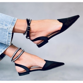 Elegantne balerine s Dust Black kamenjem crna 1