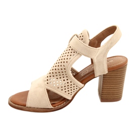 Beige Openwork Women's Evento sandale 21SD35-3581 bež 1