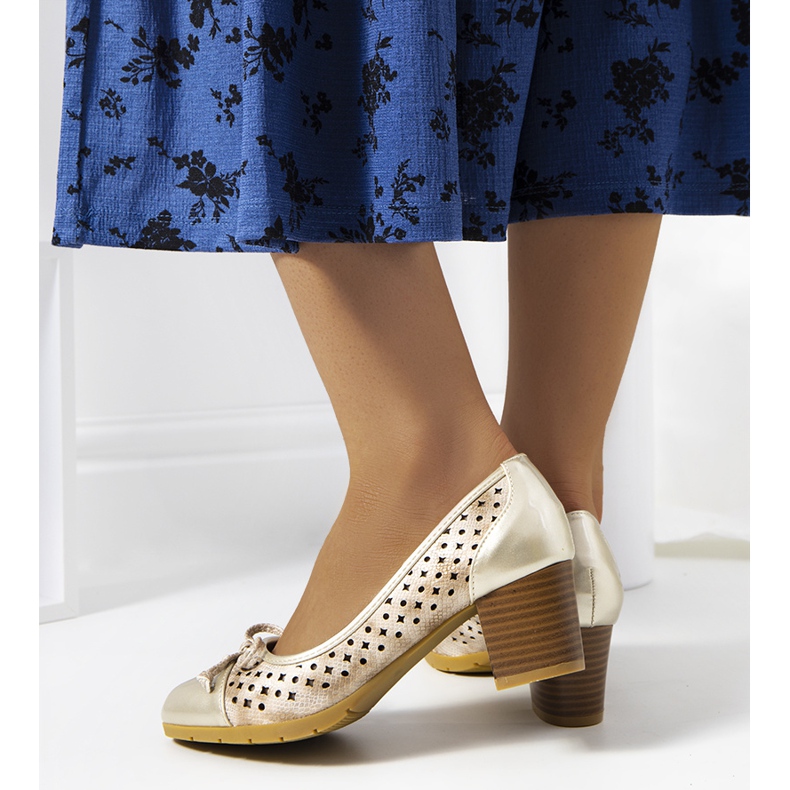 Pereira zlatne ažurne pumpice zlatni 1