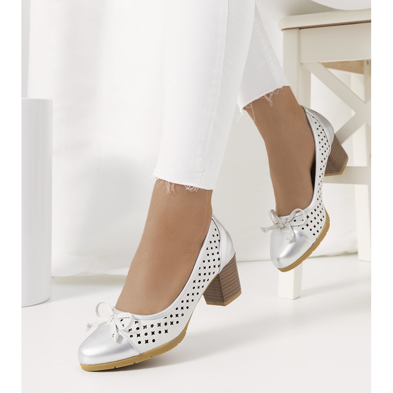 Pereira srebrne ažurne pumpice srebro 1