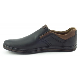 Polbut Crne muške slip-on cipele 401 smeđa crno 1