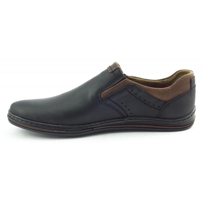 Polbut Crne muške slip-on cipele 401 smeđa crno 1