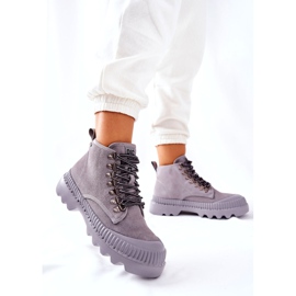 Kožne čizme Big Star II274365 Siva 3