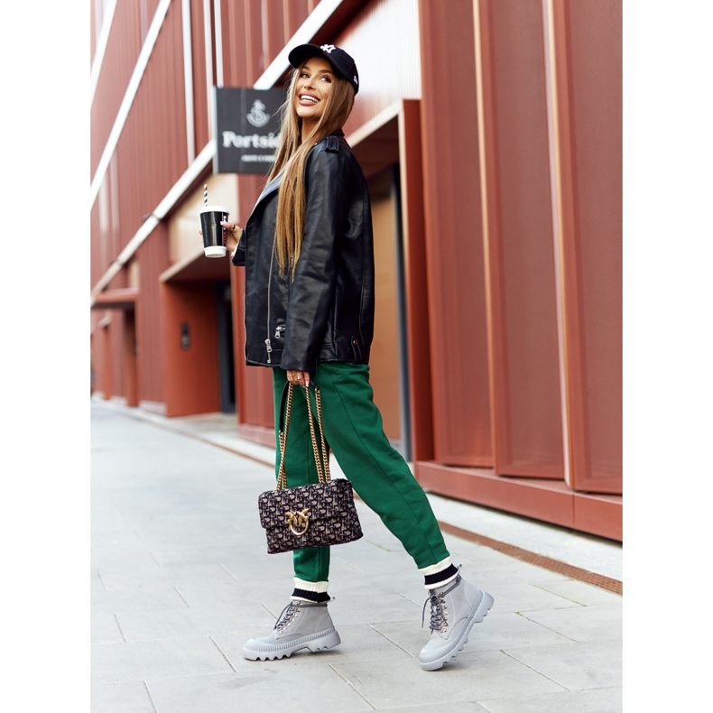 Kožne čizme Big Star II274365 Siva 6