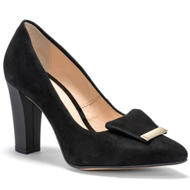 Marco Shoes 1008P crne velur pumpe s ukrasom crno 2