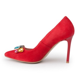 Marco Shoes 1057P crveni klinovi s velikim kamenjem crvena 2