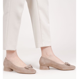 Marco Shoes Elegantne 1811P bež balerine s mašnom 1