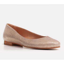 Marco Shoes Balerine od mekane antilop kože zlatni 1