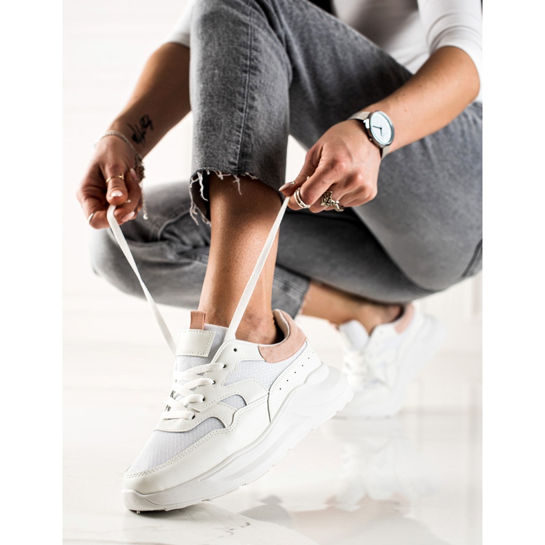 TRENDI Elegantne tenisice sa sjajem bijela 2