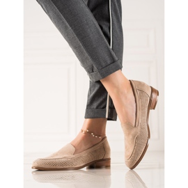 Vinceza Ažur cipele od antilopa bež 1